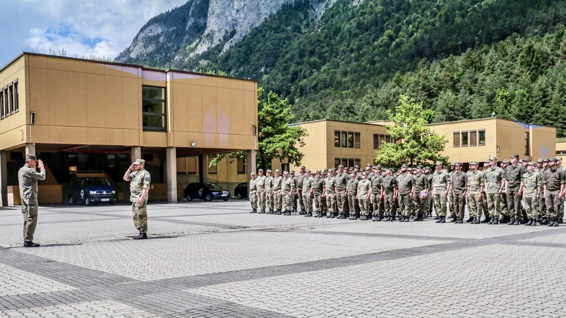 Verabschiedung von Soldaten des Jägerbataillons 23 nach ihrem sicherheitspolizeilichen Assistenzeinsatz in Tirol..